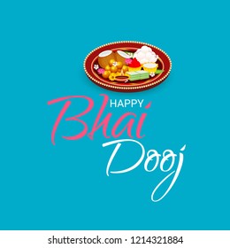 Vector illustration of a Background for indian festival of Happy Bhai Dooj Celebration.
