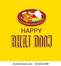 Vector illustration of a Background for indian festival of Happy Bhai Dooj Celebration.