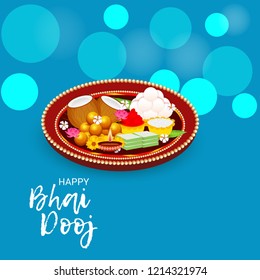 Vector illustration of a Background for indian festival of Happy Bhai Dooj Celebration.