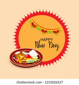 Vector illustration of a Background for indian festival of Happy Bhai Dooj Celebration.