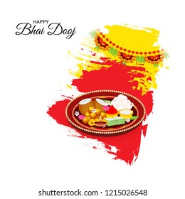 Vector illustration of a Background for indian festival of Happy Bhai Dooj Celebration.