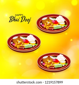 Vector illustration of a Background for indian festival of Happy Bhai Dooj Celebration.