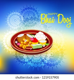 Vector illustration of a Background for indian festival of Happy Bhai Dooj Celebration.