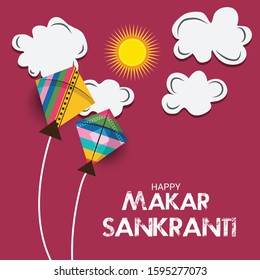 Vector illustration of a Background for indian Festival Happy Makar Sankranti.