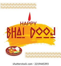 Vector illustration of a Background for indian festival of Happy Bhai Dooj Celebration.