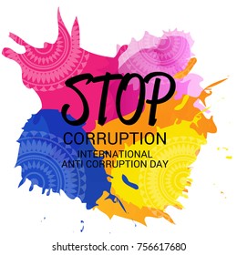 Vector illustration of a Background for International Anti Corruption Day.