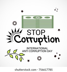 Vector illustration of a Background for International Anti Corruption Day.