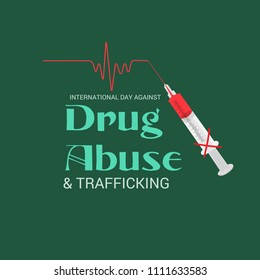 Vector illustration of a Background for International Day against Drug Abuse.