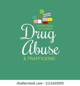 Vector illustration of a Background for International Day against Drug Abuse.