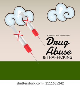 Vector illustration of a Background for International Day against Drug Abuse.