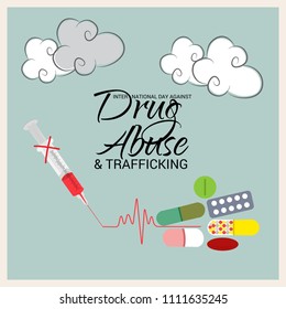 Vector illustration of a Background for International Day against Drug Abuse.