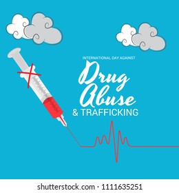 Vector illustration of a Background for International Day against Drug Abuse.