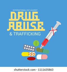 Vector illustration of a Background for International Day against Drug Abuse.