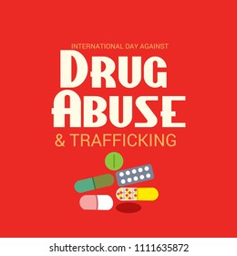 Vector illustration of a Background for International Day against Drug Abuse.