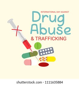 Vector illustration of a Background for International Day against Drug Abuse.