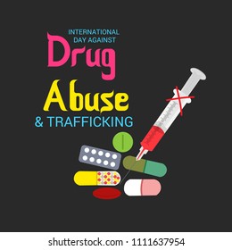 Vector illustration of a Background for International Day against Drug Abuse.
