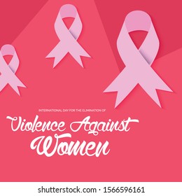 Ilustração vetorial de um pano de fundo para o Dia Internacional para a Eliminação da Violência Contra a Mulher.
