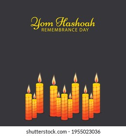 Vector illustration of a background for International Holocaust Remembrance Day.(Yom Hashoah). 