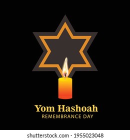 Vector illustration of a background for International Holocaust Remembrance Day.(Yom Hashoah). 