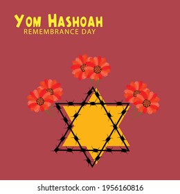 Ilustración vectorial de los antecedentes del Día Internacional de Recuerdo del Holocausto (Yom Hashoah). 