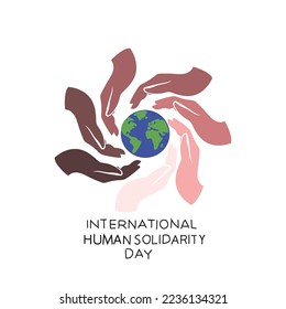 Vector illustration of a background for international human solidarity day is celebrated every year on 20 December.
v