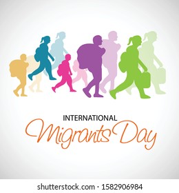 Vector illustration of a background for International Migrants Day.