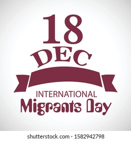 Vector illustration of a background for International Migrants Day.