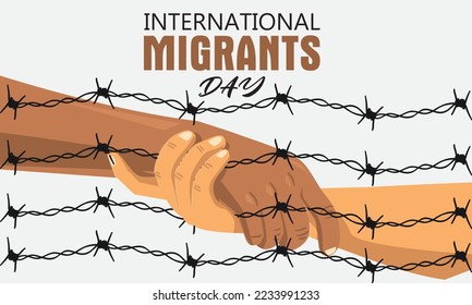 Vektorgrafik eines Hintergrunds zum Internationalen Migrationstag.Internationaler Migrationstag, Illustration zum Migrationskonzept, Vektorgrafik.Internationaler Migrationstag, der am 18. Dezember stattfand.