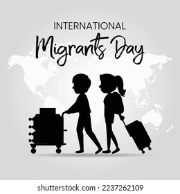Vektorgrafik eines Hintergrunds zum Internationalen Migrationstag.