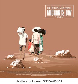 Vector illustration of a background for International Migrants Day.