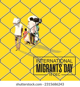 Vector illustration of a background for International Migrants Day.