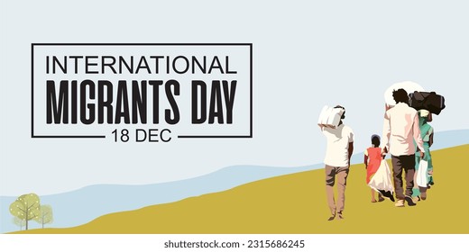Vector illustration of a background for International Migrants Day.