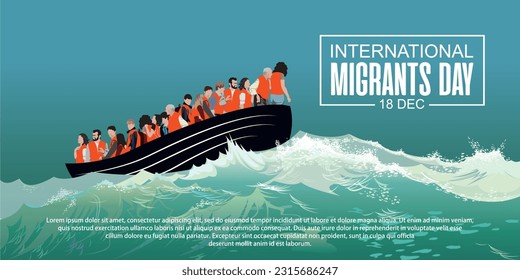 Vector illustration of a background for International Migrants Day.