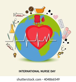 Vector illustration of a background for International Nurse Day.
