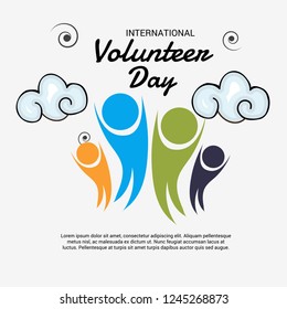 Vector illustration of a Background for International Volunteer Day.