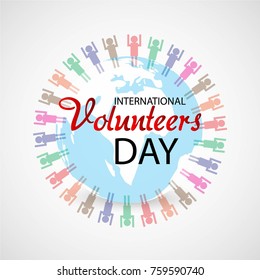 Vector illustration of a background for International Volunteers Day.