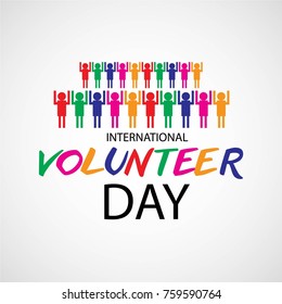 Vector illustration of a background for International Volunteers Day.