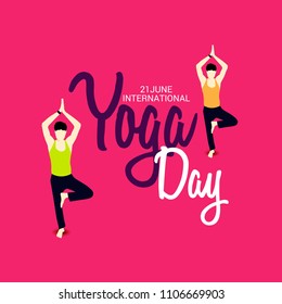 Vector illustration of a Background for International Yoga Day.