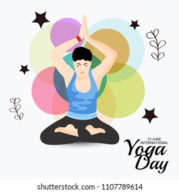Vector illustration of a Background for International Yoga Day.