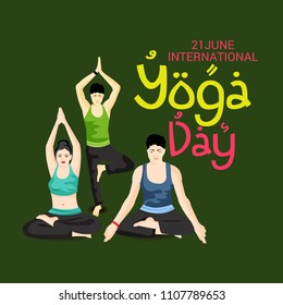 Vector illustration of a Background for International Yoga Day.