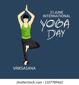 Vector illustration of a Background for International Yoga Day.