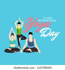 Vector illustration of a Background for International Yoga Day.
