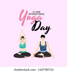 Vector illustration of a Background for International Yoga Day.