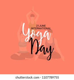 Vector illustration of a Background for International Yoga Day.