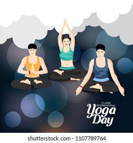 Vector illustration of a Background for International Yoga Day.