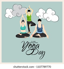 Vector illustration of a Background for International Yoga Day.