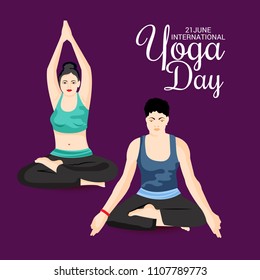 Vector illustration of a Background for International Yoga Day.