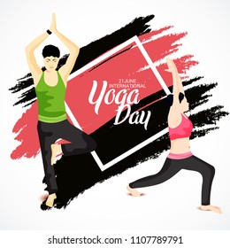 Vector illustration of a Background for International Yoga Day.