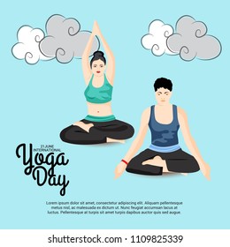 Vector illustration of a Background for International Yoga Day.