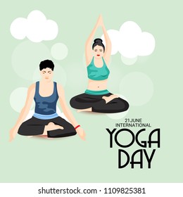 Vector illustration of a Background for International Yoga Day.